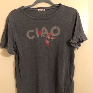 SUNDRY Frill Sleeve “Ciao” sz L